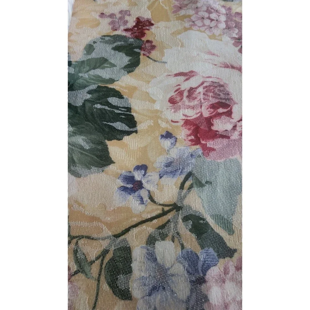 Bardwil Linens Floral Jacquard Yellow Fringe 14